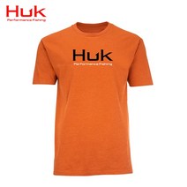 낚시 티셔츠 자켓 HUK남성용 낚시 의류 여름 반팔 티셔츠 야외 UV 보호 2023