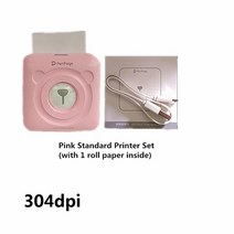 peripage a6 미니 포토 프린터 열전사 프린터 203dpi 304dpi 옵션 휴대 전화 잉크리스 무선 프린터 종이 보호 케이스, 1-304dpi 프린터