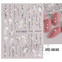 1 pc 디자인 손톱 장식 네일 접착제 손톱 장식 슬라이더 접착제 네일 데칼 SASW5D, STZ5D30
