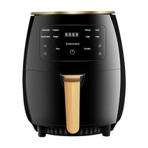 220V 1400W 6L 에어 프라이어 유럽 영국 가정용 다기능 스마트 전기 디지털 디스플레이 터치, [02] EU, 02 black 110v_02 EU