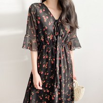 드레스날다 장미향기 브이넥 쉬폰 원피스(ops1087)