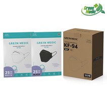 그린메딕 국산 KF94 귀안아픈 숨쉬기편한 얇은 여름 마스크 대형, 100매