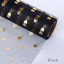 50CM * 1M/Pack 하트 래핑 된 원사 스크랩북 장식 거즈 꽃 꽃다발 포장지 꽃집 재료 공예 용품 종이, 10 Black