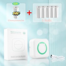 스마트폰사진인화기 휴대폰 사진출력 다기능 사진 휴대용 열전 사 프린터 미니 무선 핸즈프리 전화 포켓 노, 09 Blue 5 Paper