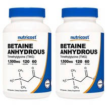 뉴트리코스트 베타인 앤하이드러스 1500mg 글루텐 프리 캡슐, 120개입, 2개