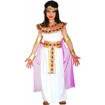 FIESTAS GIRCA 이집트 여왕 클레오파트라 걸스 의상 화이트 핑크 골드 나이 5 - 12년 할로윈 또는 카니발, 02 10~12세