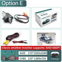 사이드미러카메라 룸미러 후방카메라 승용차 백미러 세트 자동차 greenyi 170° 1080p 차량 후면 hyundai elantra sonata 액센트 투손 기아 쏘렌토, 협력사, e-ahd1080p-175deg