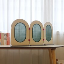 고야 린넨 자작나무 미니 3단 책상 파티션 (900) 인테리어 칸막이 다용도 가림막, 핑크