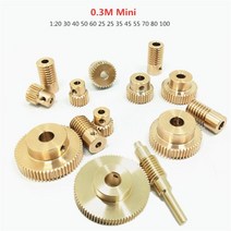 웜기어 오무기어 0.3M 미니 정밀 감속기 송신기 1:20 30 40 50 60 25 35 45 55 70 80 100 치아, 100 Teeth--5mm, Worm Shaft
