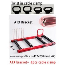 [해외] ITX MATX ATX EATX PC 테스트 벤치 컴퓨터 오픈 프레임 오버 클록 에어 케이스 미니 알루미늄 HTPC 지원 그래픽 카드, ATX with cable clamp