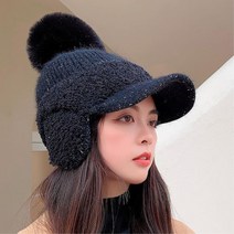 겨울 낚시 여성 귀도리 니트 방한모자 제주코디 귀달이캡 방한털모자 겨울귀마개모자