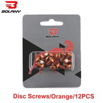 브레이크커버 4P 브레이크 패드 커버 라이닝 Bolany 12Pcs 자전거 브레이크 디스크 나사 볼트 로터 교체 사, 07 Orange 12pcs