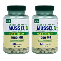 홀랜드앤바렛 초록입홍합 영양제 1000mg 120 캡슐 2팩 Holland & Barrett Green Lipped Mussel