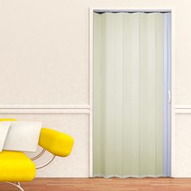 EKMALL 홀딩도어 자바라 편개 싱글 아이보리 가로사이즈 88cm x 세로사이즈