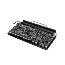 Dilwe 레트로 Typewriter 키보드 LED 백릿 블루투스 5.0 Steampunk 빈티지 스타일 메케니컬 게이밍 키보드83 Keys 윈도우 2000/XP/Vista/7/8