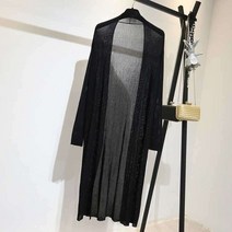 골지 롱 니트 로브 가디건 루즈핏 얇고 편안한 복장