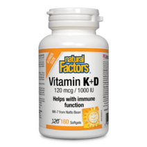 네추럴팩터스 MK-7 120mcg 비타민K+D 1000IU 180소프트젤