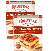 Krusteaz 크럼 케이크 & 머핀 믹스 시나몬 스월 크루스티즈 595g 1개 1팩, 2팩