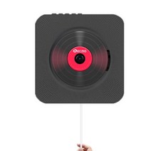 벽걸이cd플레이어 휴대용 시디플레이어 cd플레이어 벽걸이 형 CD 플레이어 서라운드 사운드 FM 라디오 블루투스 USB MP3 디스크 음악 원격 제어 스테레오 스피커 홈, [02] black with US plug