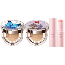 1+1+1 [15g+쿠션15g+멀티밤10ml] 스타일71 45%세럼 [복합 피부 추천] 수분 촉촉 광채 앰플 주름개선 자외선차단 미백 쿠션 21호23호, 1개, 나비블루펄17호+부엉이17호(복합)+멀티밤