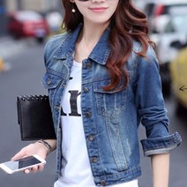 빨강몽키 rm8472 여성 크롭 청자켓 슬림핏 캐주얼자켓 봄가을아우터 간절기아우터