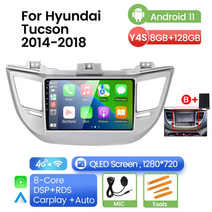 현대 투싼 내비게이션 네비게이션 2015-2018 차량 멀티미디어 플레이어 gps 안드로이드 올인원 dsp 2din 자동차 매립 매립형 내비 네비 오토미러링, 8g 128g 비