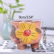 Strongwell 순수한 손으로 그린 공예 미니 즙이 많은 재배자 꽃 냄비 홈 인테리어 장식 액세서리 레트로 화분 선물, [01] 1