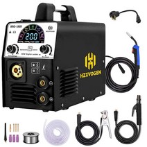 HZXVOGEN 다기능 MIG 용접기 110V 220V 200A 컬러 LCD 디스플레이 IGBT 인버터 MMA 리프트 TIG 스틱 가스 믹스 리스 플럭스 코어 와이어 솔리드 (모델, MIG185Ⅱ