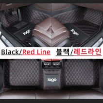 Ecool 제네시스 바닥매트 코일매트 자동차바닥발판 차발매트 카매트 G70 G80 GV70 GV80 (제네시스 도안 첨부), 블랙 붉은실Black red line, 더 뉴 G70(20년~현재)