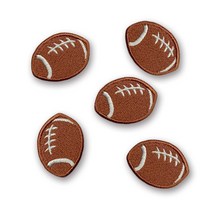 다리미로 붙이는 럭비공 미니 열접착 자수 와펜 3.1 x 4.4cm 5개입