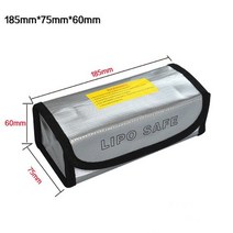 내화 방폭 휴대용 리포 배터리 안전 가방 185X75X60mm RC 비행기 헬리콥터 FPV 레이싱 드론용, Sliver
