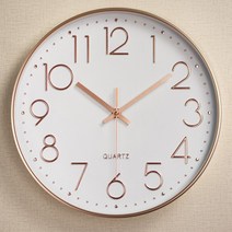 인테리어 빈티지 벽걸이 모던 벽시계 무소음 심플 거실 금고 비밀, 무소음심플벽시계-블루화이트