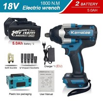 임팩렌치 kamolee 1800 n.m 토크 dtw700 브러시리스 전기 충격 렌치 12 in makita 18v 배터리용 리튬 이온 배터리, 유럽 ​​연합, 유형 g
