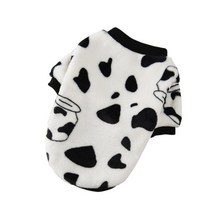 강아지용 양털 반려견 옷 강아지 조끼 셔츠 고양이 개 코트 후드 애완동물 치와와, L, Cows