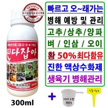 고추 상추 양파 벼 오이 인삼 병 친환경 유기농 장마철 농작물 병해 예방 관리 농사 약 황 50% 다잡아 300ml+계량컵 식물이름표set 빠르게 작용 진하고 오래가는 농업용 유황