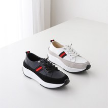 런슈즈 빅사이즈 여성 천연소가죽 통굽 밴딩끈 슬립온 스니커즈 230 - 260