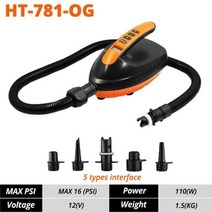 패들보드 서핑장비 서핑보드 20 PSI 전기 공기 펌프 서핑 보드 풍선 SUP 스탠드 업 패들 내장 전압 보호 LCD 디스플레이 12V 110W, HT-781-OG-16PSI