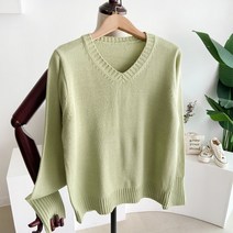 메이룸 미유미유브이 러블리 비비드 컬러 미유 루즈핏 브이넥 니트