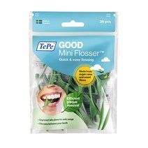 TePe 테페 친환경 D자형 손잡이치실 Mini Flosser (36개입), 단품