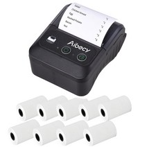 포토 미니 프린터 포켓 휴대용 블루투스 라벨 58mm 2inch 무선 블루투스 열전사 라벨 메이커 스토어 배송 라벨, 9롤 종이로