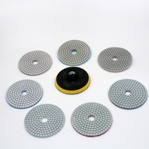 오캄라곰 드릴비트 다이아몬드 차량용광택기 패드 키트 8 개 4 인치 100mm 습식/건식 화강자동차콘솔쿠션, 02 8pcs 4 inches Set