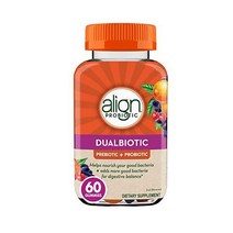 얼라인 Dualbiotic 유산균 프리바이오틱 프로바이오틱 과일맛 60구미, 60 Gummies