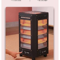 오방난로 가정용열풍기 스토브 가정용전기난로 가정용난로, 블랙 추가 높이 모델 (화 방지손잡이상부4개 튜브)