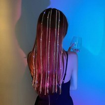 큐빅 헤어 피스 솜브레 가발 머리 클립 발레아쥬 붙임 옴브레 장식 부분, 화이트