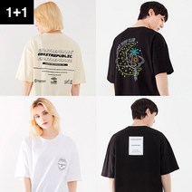 [1+1] 고스트리퍼블릭 SS 그래픽 오버핏 반팔티 4종