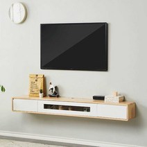 무지주 벽걸이tv 선반 셋탑박스 벽선반 선반장 공유기, 흰색 1.4M