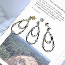 [SILVER925 은침] 라운드 샹제리에 귀걸이