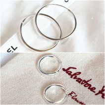 코코날다 실버 은귀걸이 놀면뭐하니 이효리귀걸이 순은 실버 원터치 링 귀걸이(5size)