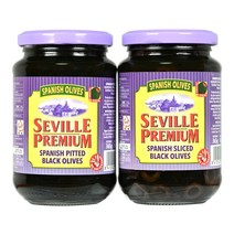 세빌 프리미엄 블랙올리브 유리병 2종 365g_슬라이스/홀(피티드) 택1, 홀(피티드)