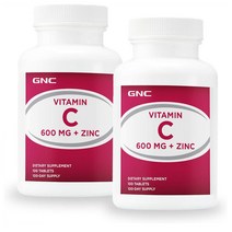 GNC 지앤씨 비타민C 600mg 아연 Vitamin C Zinc 100정 트윈팩